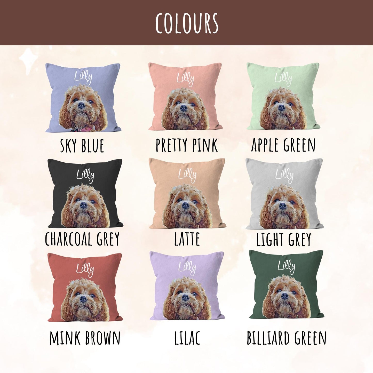 Custom Pet Pillow Using Pet Photo & Name
