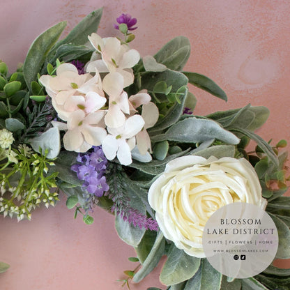 Rose & Hydrangea Artificial Wreath