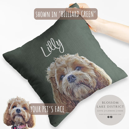 Custom Pet Pillow Using Pet Photo & Name