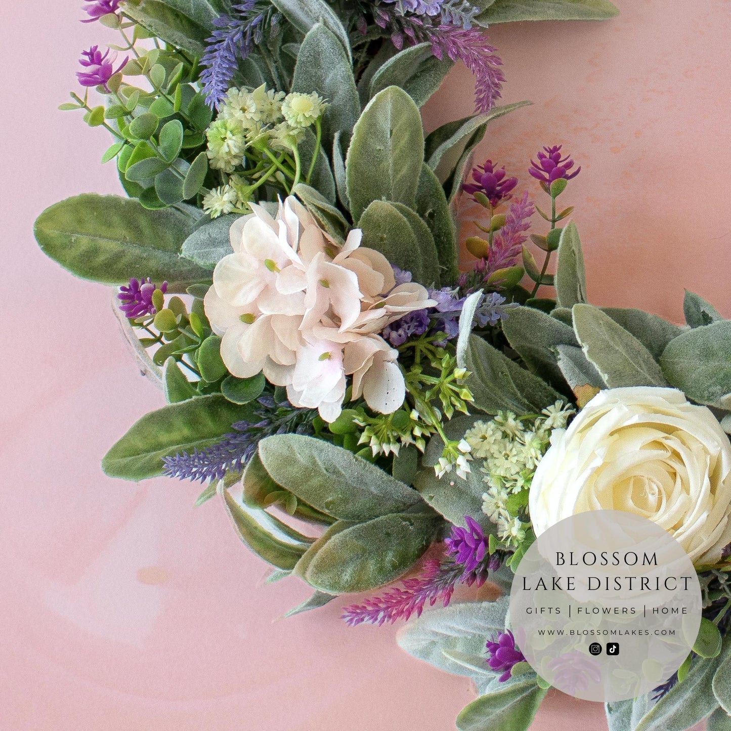 Rose & Hydrangea Artificial Wreath