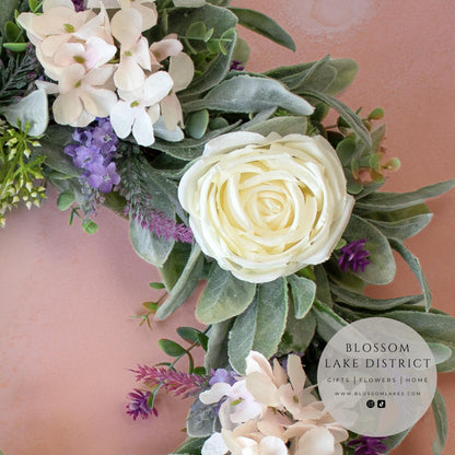 Rose & Hydrangea Artificial Wreath