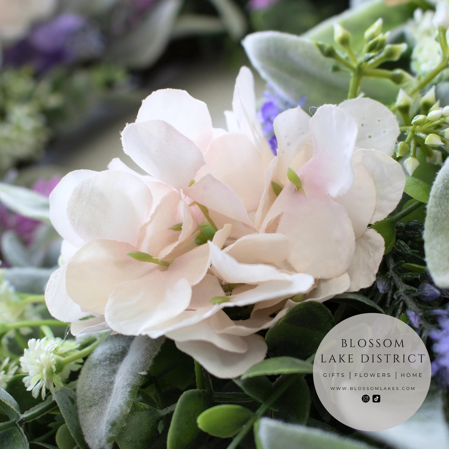 Rose & Hydrangea Artificial Wreath